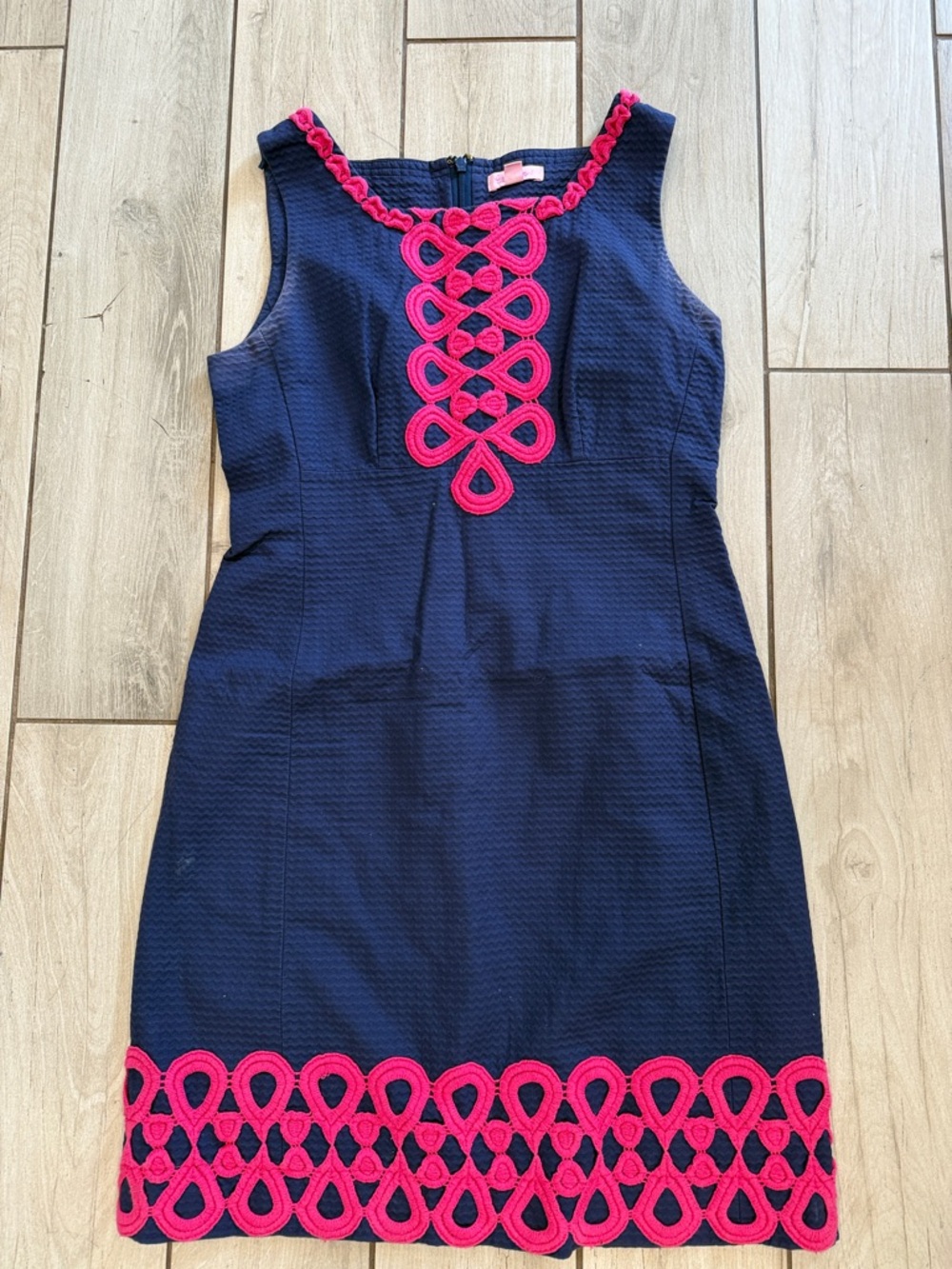 Lilly Pulitzer Navy Dress with Pink Trim size 8